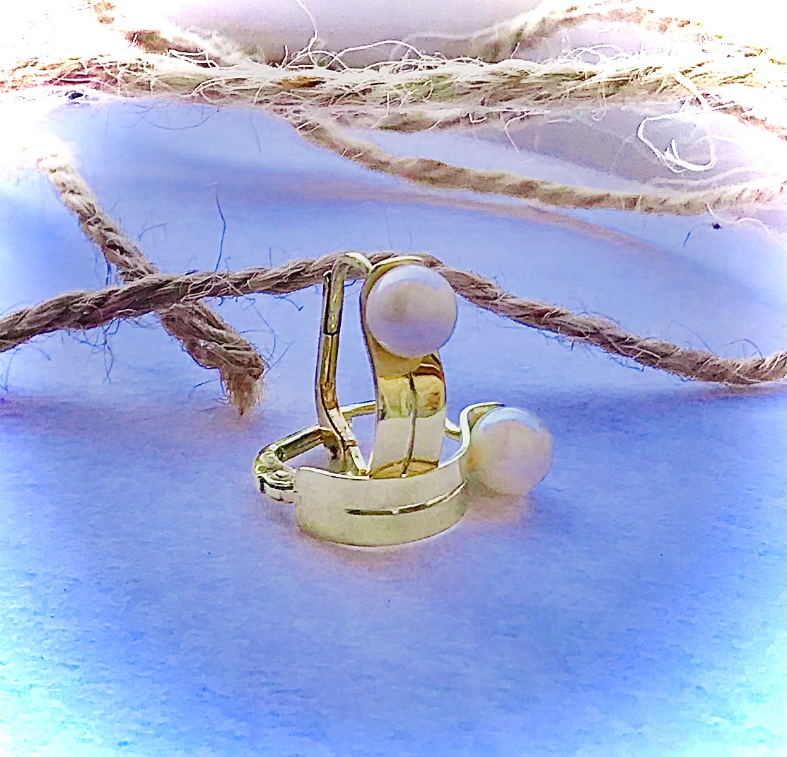 Dámské náušnice s perlou.Autorský šperk